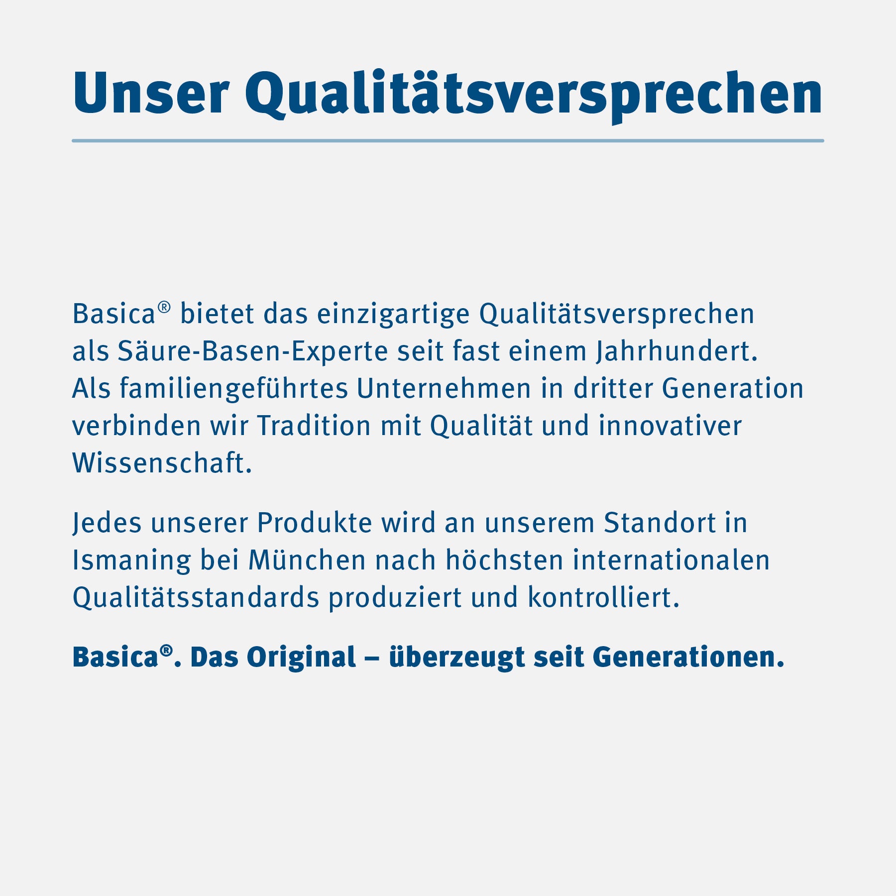 Das Basica Qualitätsversprechen