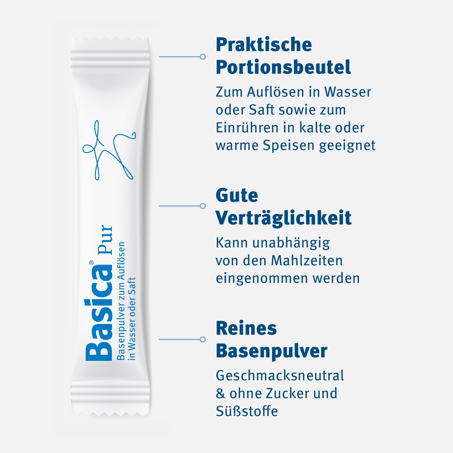 Basica Pur - praktische Portionsbeutel gute Verträglichkeit, reines Basenpulver