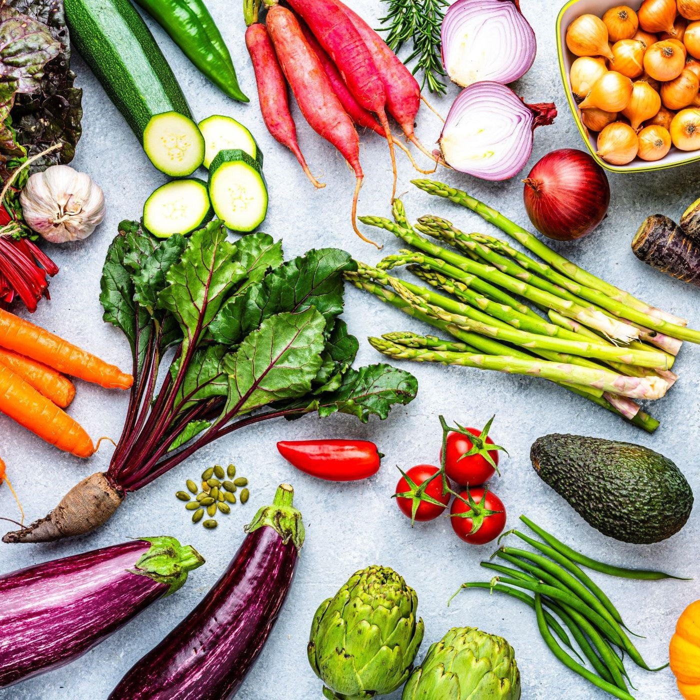 Verschiedenes basisches Gemüse